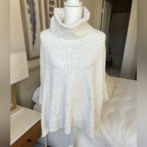 LOFT Speckled Cream Turtleneck Sweater
